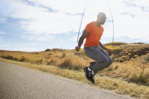 How many calories are burned when jumping rope and what is the total load?